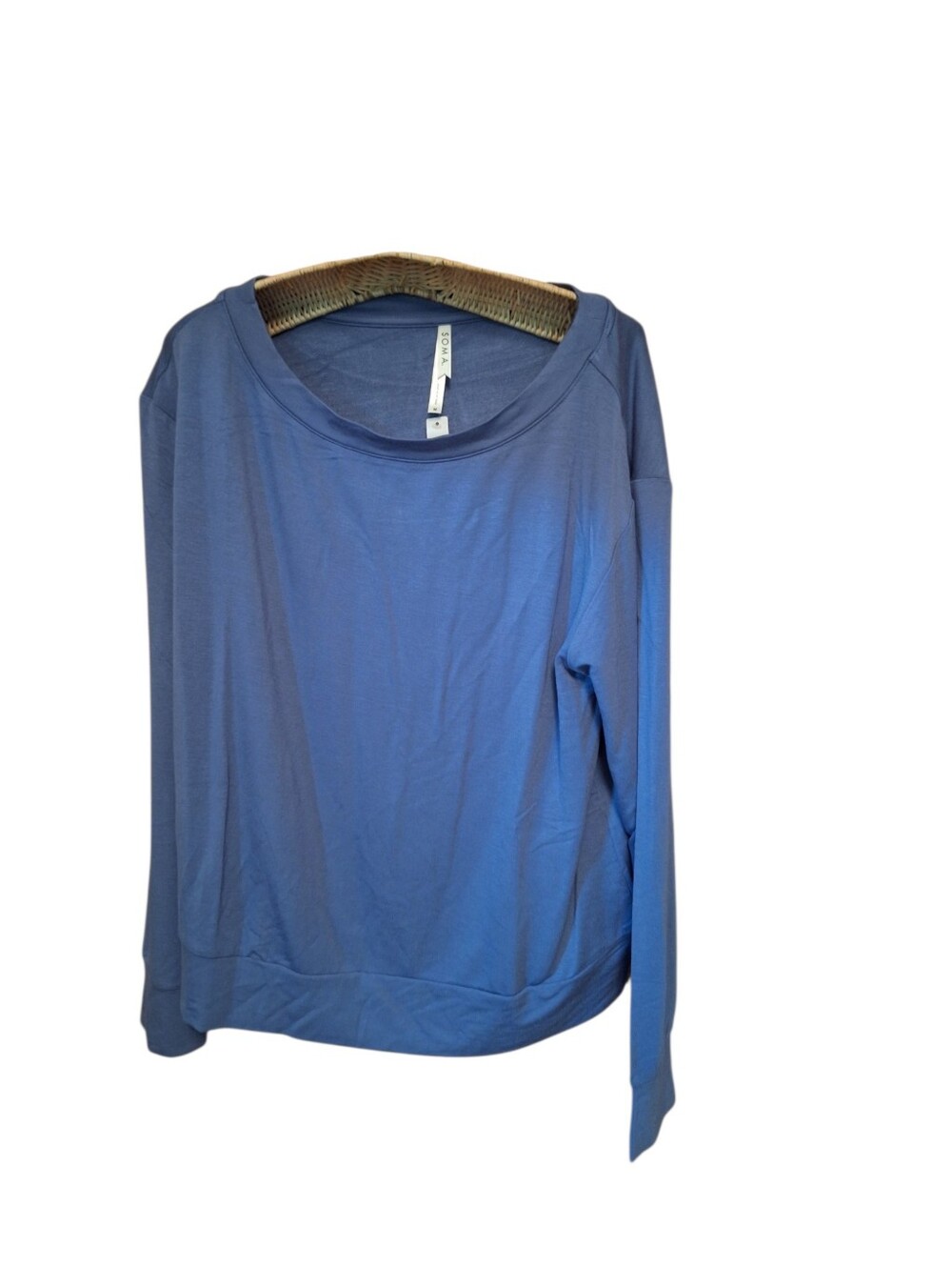 Soma Blue Long-Sleeve Scoop Neck Top Sundays Sundown Ladies Medium NWT